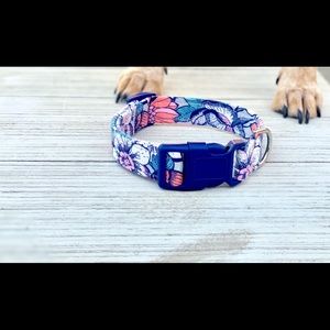 Dog collar, floral dog collar handmade
